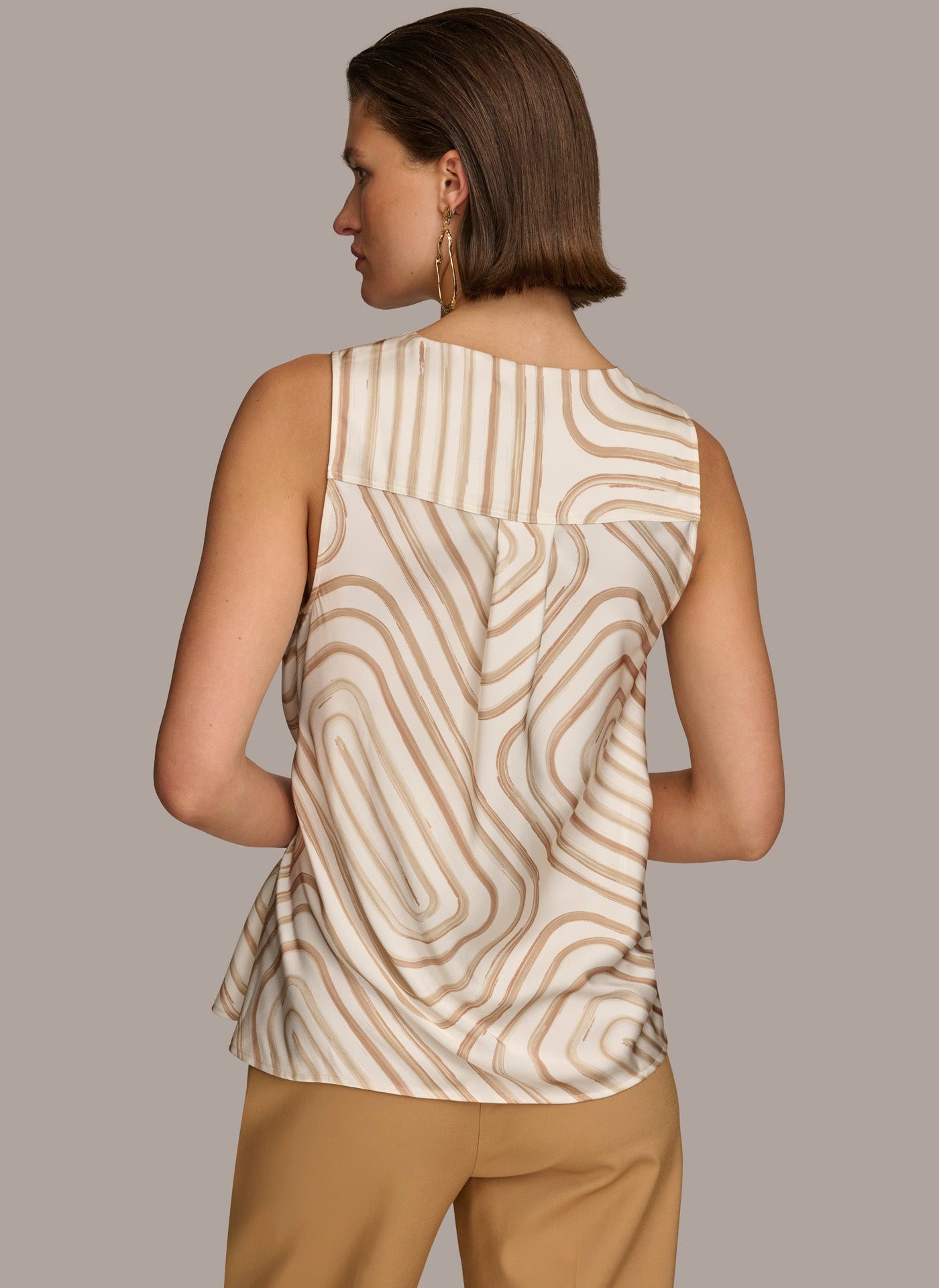 (image for) EXCELLENT PRINT DRAPE NECK TOP